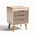 Wooden nightstand with three drawers and natural finish 45 x 40 x 60cm