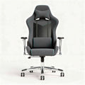 Ergonomic gaming chair with breathable mesh back in gray and green accents