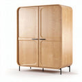 Wooden storage cabinet with minimalist design and metal legs 150 x 100 x 200cm