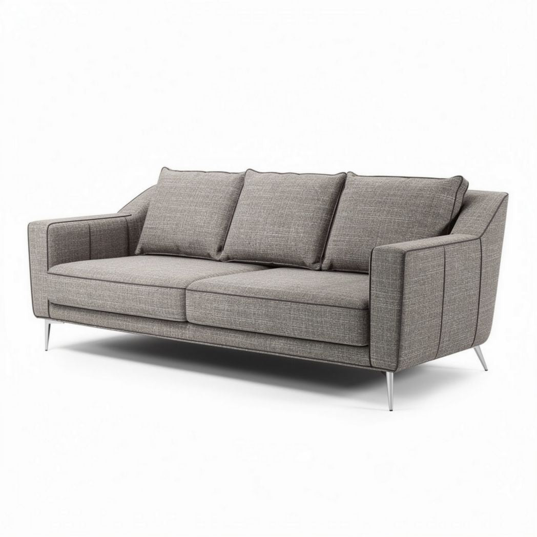 Gray fabric three-seater sofa with modern design dimensions 200 x 90 x 85cm