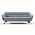 Modern gray fabric sofa with a minimalist design and sleek black legs 200 x 85 x 70cm